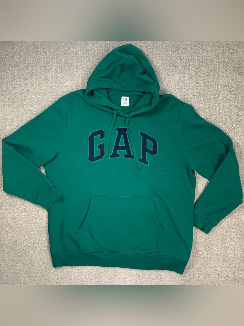 Classic GAP Logo Men's Green Hooded Hoodie Sweatshirt size XL